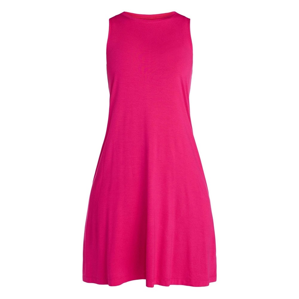 Time‎ and Tru Sleeveless Knit Summer Dress Pink Swing Mini Pocket Small 4/6